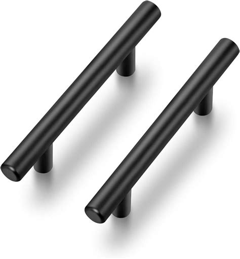 image of black stainless steel kitchen cabinets handles|black cabinet handles 5 inch.